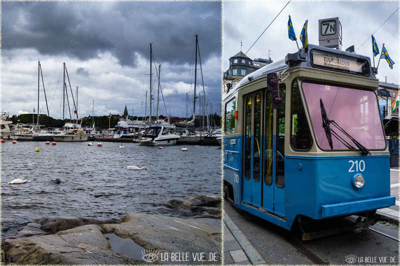 Schrengarten und alte Stockholmer Straenbahn