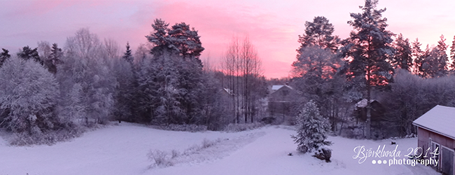 Panorama-Ansicht eines Sonnenuntergangs in Schweden